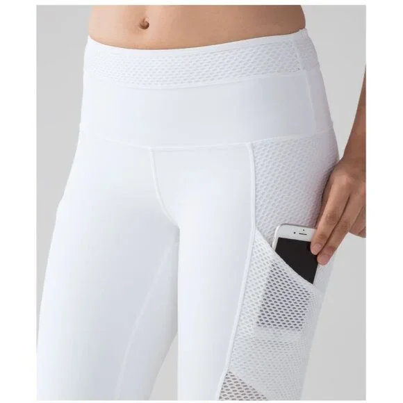 Lululemon Keep Score Tight 28" White Mesh Ventilation Legging *No size tag 8/10? - Picture 9 of 13